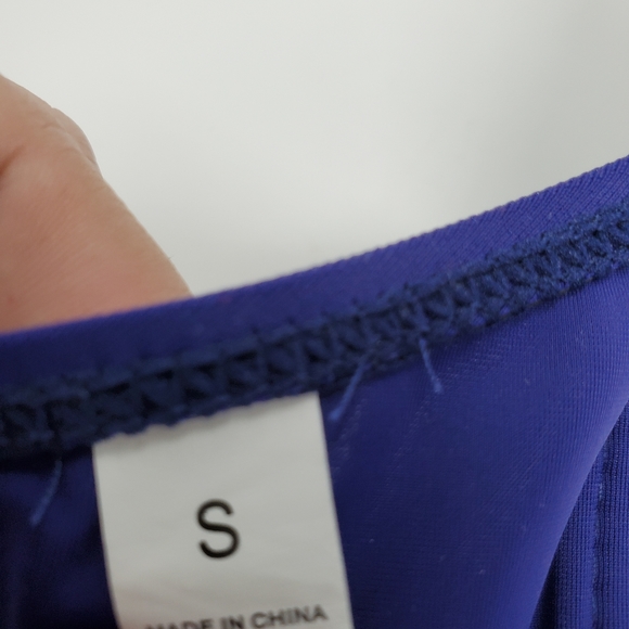 Sailor Blue Bikini Top Twist Front Red Embroidery - Picture 7 of 8